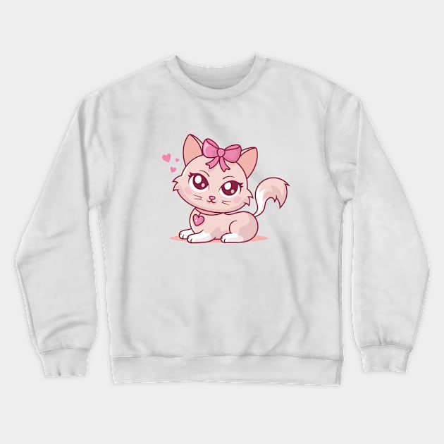 Coquette Cat Crewneck Sweatshirt by zoljo